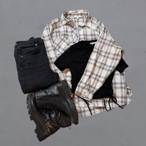 Button Down Plaid Top